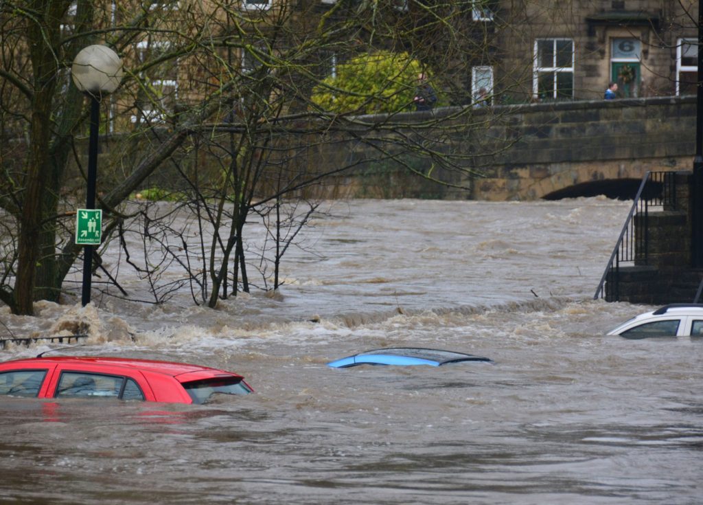 Street submerged in water